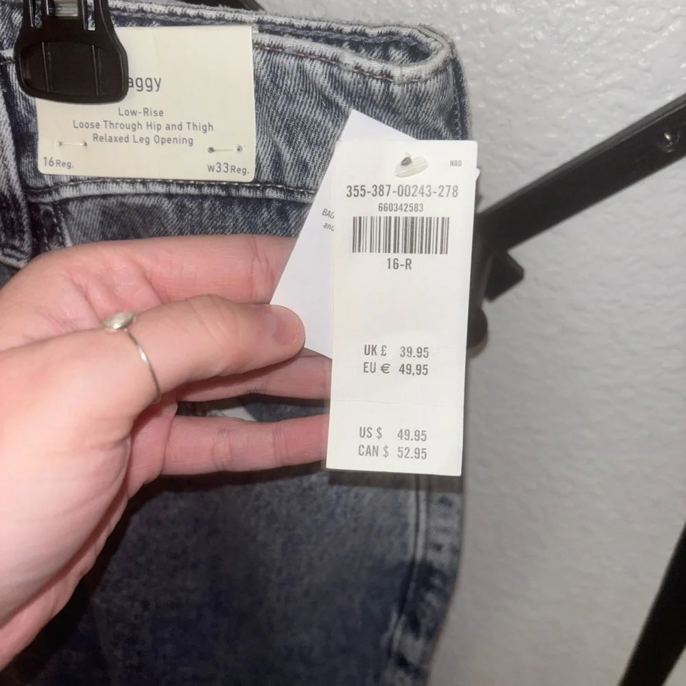 Hollister Low Rise Baggy Jeans 16R Acid Wash Wide Leg Y2K Skater Trend NWT - Picture 4 of 5